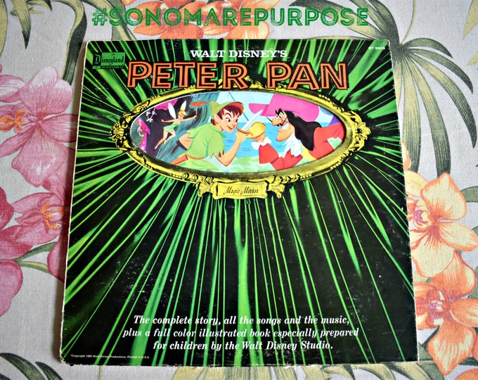 Walt Disney's Story And Songs From Peter Pan Vinyl Record LP ST 3910 Vintage 1962, Vintage Record, Childrens Record, Kids Record,Walt Disney