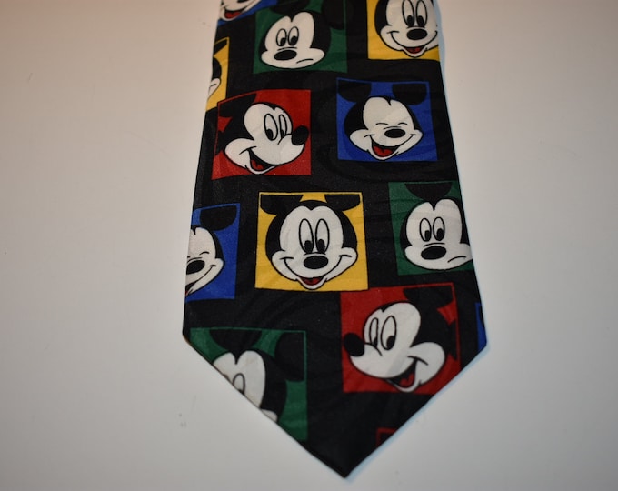 Walt Disney Mickey Mouse Men's Neck Tie, Disneyland Mickey Mouse Mens Tie, Men's Neck Tie, Mickey Mouse Red Blue Men's Tie, Men's Tie
