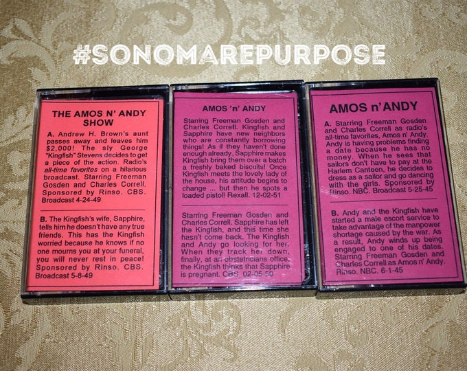 Vintage Lot of 3 Amos and Andy Show Comedy Cassette Tapes, Vintage Cassette Tape, Ole Time Radio Show, Vintage Comedy Radio Show, Comedy