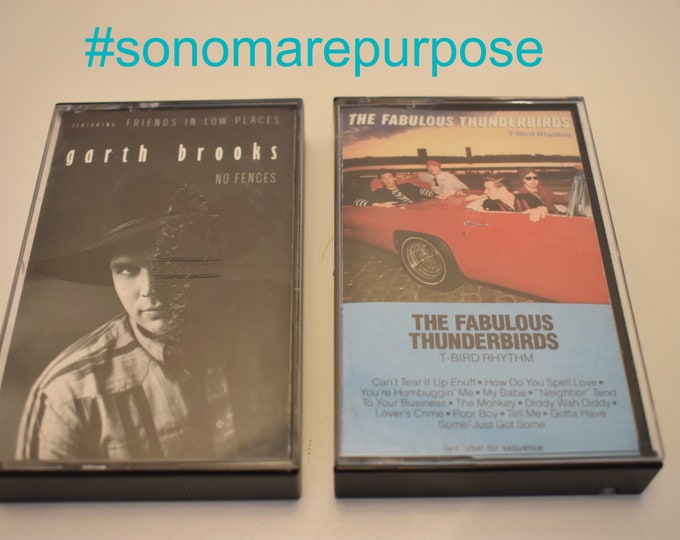 Garth Brooks / Fabulous Thunderbirds Cassette Tapes, Tested Lot of 2 Vintage Cassette Tapes, Rock Cassette, Rock and Roll Cassette Tape