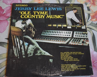 Vintage 1970 Jerry Lee Lewis Ole Tyme Country Music Album Record, Folk Record, Country Record, Jerry Lee Lewis Great Balls of Fire