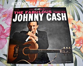 Johnny Cash The Fabulous 1958 LP Columbia 8122 Vintage Vinyl Record VG+ to NM Vintage Rare Album Record, Soft Rock Record, Country Record