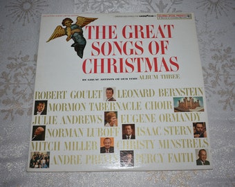 Vintage 1963 The Great Songs Of Christmas (By Great Artists Of Our Time) Album Three CSP 117, Christmas Holiday Music, Holiday Music,