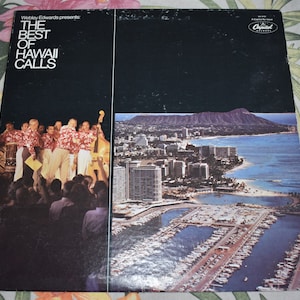 Vintage Webley Edwards Presents Hawaii Calls – The Best Of Hawaii, RARE Vintage Record, Hawaii, Hawaiian Vinyl Record Tiki Style Album