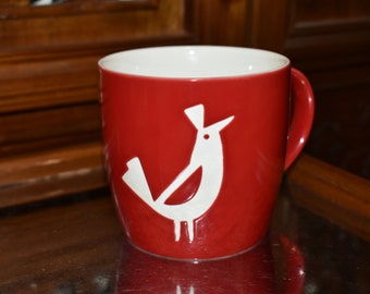 Starbucks Coffee Tea Holiday Cup Mug Red with White Partridge Bird 14 oz., Retired Starbucks Coffee Mug, Starbucks Label, Starbucks