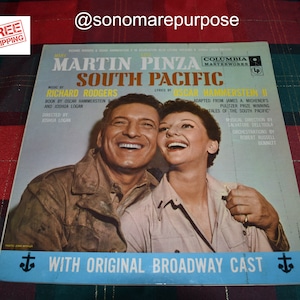 Vintage Original Hawaiian Vinyl Record Album,Rodgers & Hammerstein&#39;s South Pacific Broadway Cast,RARE Vintage Record,Vintage Hawaii,Hawaiia