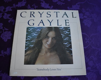 Vintage 1975 Crystal Gayle Somebody Loves You Album Record, Folk Record, Country Record, Vinyl Record, Crystal Gayle Music, Crystal Gayle