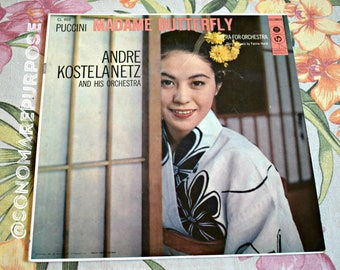 Vintage Puccini Madame Butterfly Andre Kostelanetz CL 869 6eye Vintage Vinyl Record LP 1956, Andre Kostelanetz and his Orchestra, Puccini