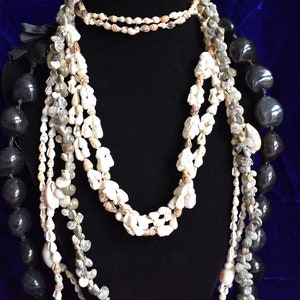 Misc Lot of Vintage Polynesian Sea Shell Necklaces, Vintage Handmade Necklace, Tiki Necklace,Shell Necklace,Vintage Sea Shells,Tiki Necklace