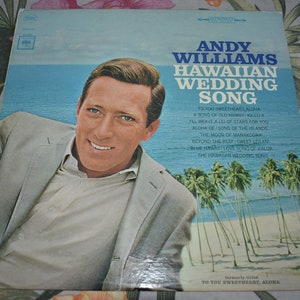 Vintage Andy Williams – Hawaiian Wedding Song, RARE Vintage Record, Vintage Hawaii, Hawaii, Pineapple, Tiki Style Album, CL 2323