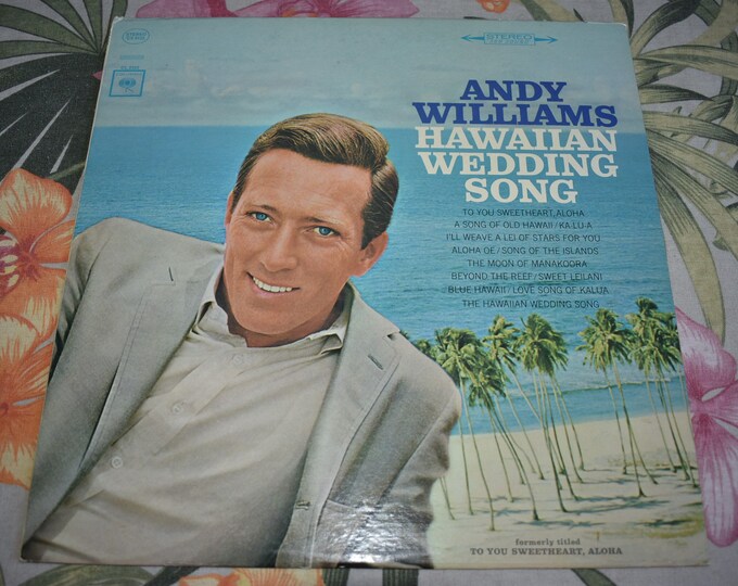 Vintage Andy Williams – Hawaiian Wedding Song, RARE Vintage Record, Vintage Hawaii, Hawaii, Pineapple, Tiki Style Album, CL 2323