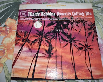 Vintage Original Marty Robbins – Hawaii's Calling Me, Vintage Hawaii, Hawaii, Pineapple, Hawaiian Vinyl Record Tiki Style Album, CS 8840