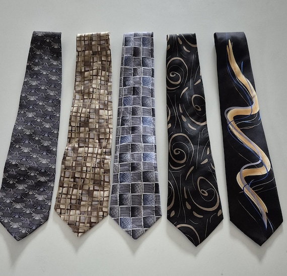 Lot of 5 Jerry Garcia Abstract/Designer Silk Neck Ties, Jerry Garcia Silk Ties, J Garcia, J. Garcia Silk Ties
