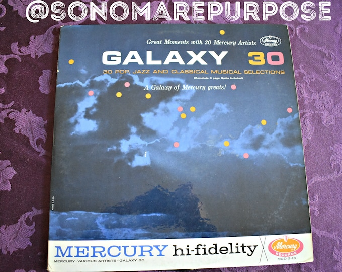 Vintage Mercury Hi Fidelity Various Artists Galaxy 30 Vintage Vinyl Record 1962, 30 Pop, Jazz And Classical Music Selections, Mercury Record