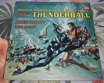 Vintage John Barry – Thunderball  (Original Motion Picture Sound Track) vinyl record, UAS 5132, Sean Connery, Gert, Ian Fleming, James Bond