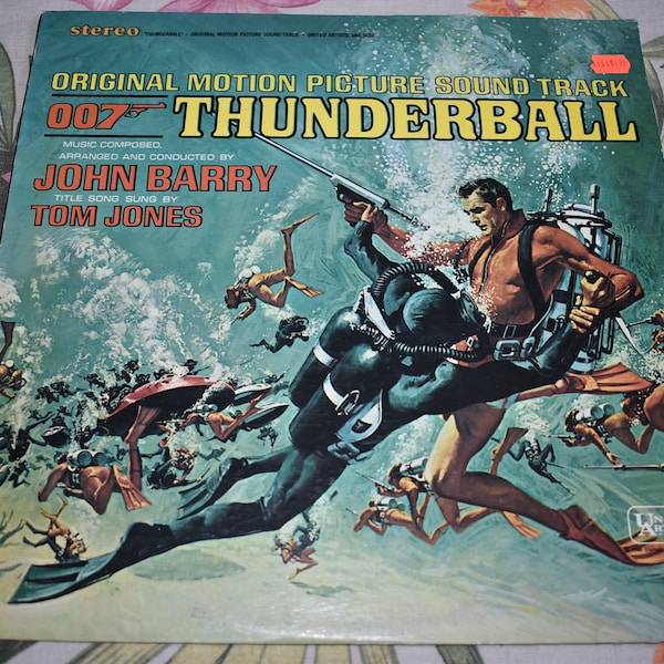 Vintage John Barry – Thunderball  (Original Motion Picture Sound Track) vinyl record, UAS 5132, Sean Connery, Gert, Ian Fleming, James Bond