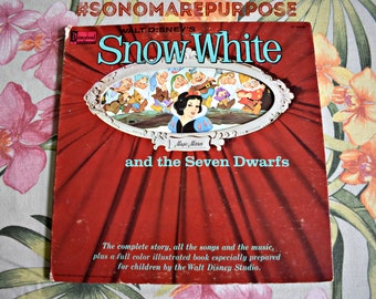Walt Disney's Snow White And The Seven Dwarfs Story Songs Vinyl Record LP ST 3906 Vintage 1962, Vintage Record, Childrens Record Kids Record