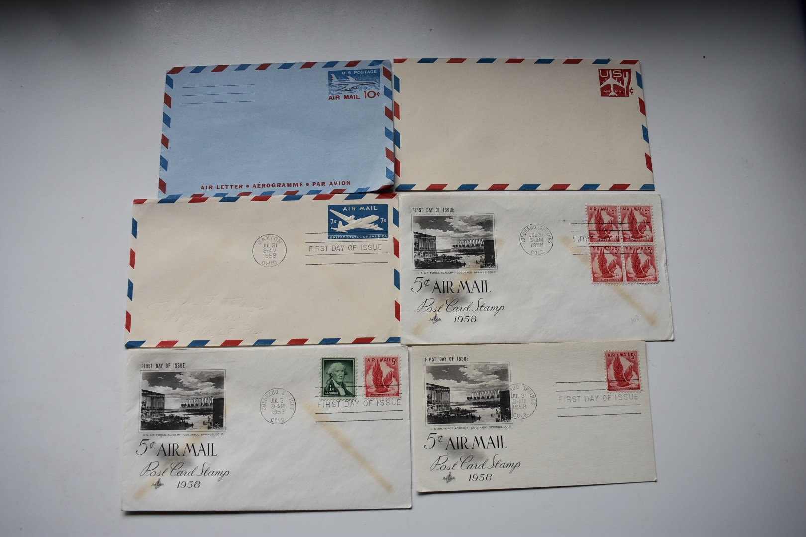 1952年、1958年〜1962年　郵便はがき　未使用　119枚　記念はがき Lot of 6 Vintage 1958 Air Mail US Postage First Day of Issue