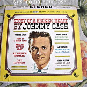 Vintage 1963 Johnny Cash, Frank Simon, Jan Howard, Bobby Austin – Story Of A Broken Heart,Country Vinyl Vintage Rare Album,Country Record