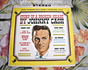 Vintage 1963 Johnny Cash, Frank Simon, Jan Howard, Bobby Austin – Story Of A Broken Heart,Country Vinyl Vintage Rare Album,Country Record