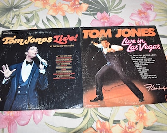 Lot of 2 Sir Tom Jones Vintage Original Vinyl Records VG+ to NM Condition,Tom Jones Music,Live in Las Vegas and Live at the talk of the town