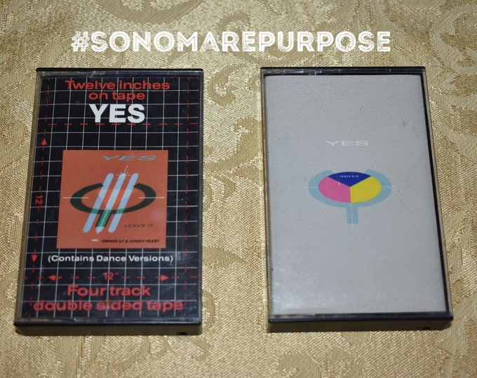 Vintage lot of 2 Yes Cassette Tapes, 90125 and 12 inches on Tape, Yes Prog Rock Music, Yes Rock n Roll, Hard Rock Music, Hard Rock