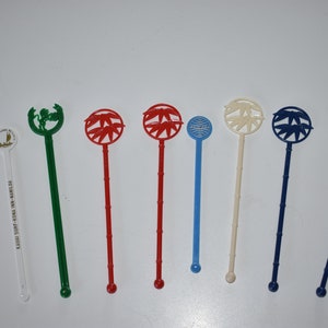 Vintage 1960s Plastic Swizzle Sticks, Lot of 8, Vintage Swizzle Sticks, Tiki, Tiki Culture,Tiki Time,Tiki Party,Hawaii Mug, Pan Am,Kona Inn,