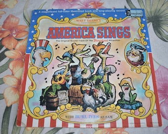 Disneyland America Sings 1974 LP By Burl Ives W/Book Walt Disney 3812, Splash Mountain Extremely RARE!, Record, Childrens Record, Kid Record