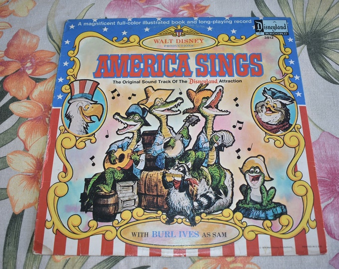 Featured listing image: Disneyland America Sings 1974 LP By Burl Ives W/Book Walt Disney 3812, Splash Mountain Extremely RARE!, Record, Childrens Record, Kid Record