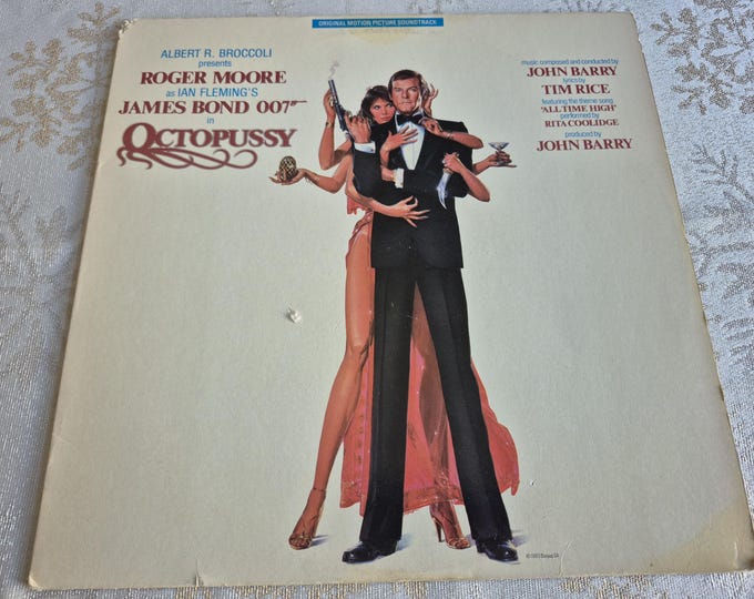 Vintage 1983 John Barry – Octopussy (Original Motion Picture Soundtrack), James Bond Movie, Roger Moore, Rita Coolidge, James Bond 007