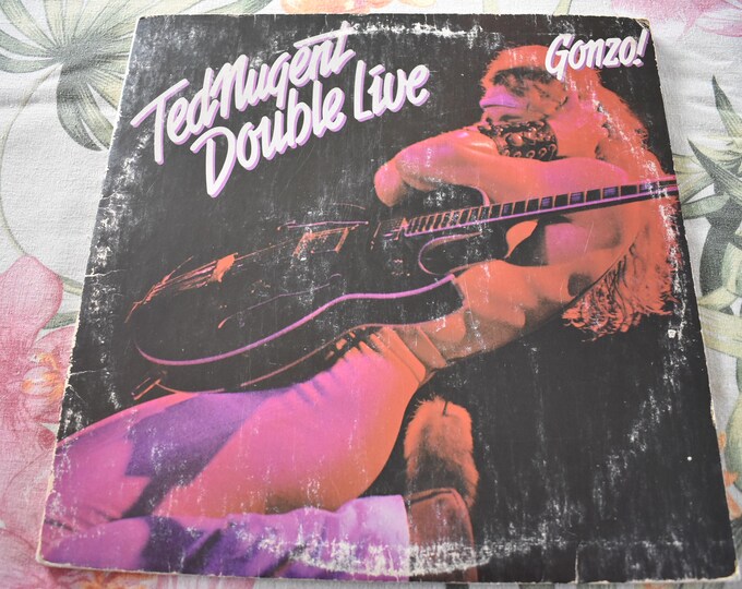 Ted Nugent Double Live Gonzo, Vintage Vinyl Record 2 Record Set, Rock and Roll, E 35071, Hard Rock