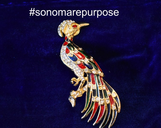 Vintage 1950's Peacock Brooch Pin Unsigned Gold Tone, Peacock Brooch Pin, Vintage Pin, CORO Jewelry, Vintage Pins, Gold Color Brooch Pin