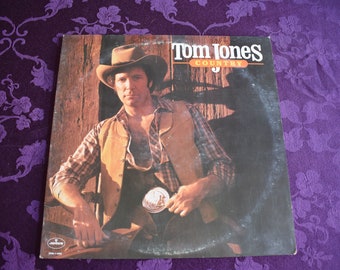 Tom Jones 1982 Collector Vintage Vinyl Records "Tom Jones Country" SRM-1-4062, Vintage Rare Album Record, Folk Rock Record, Country Record