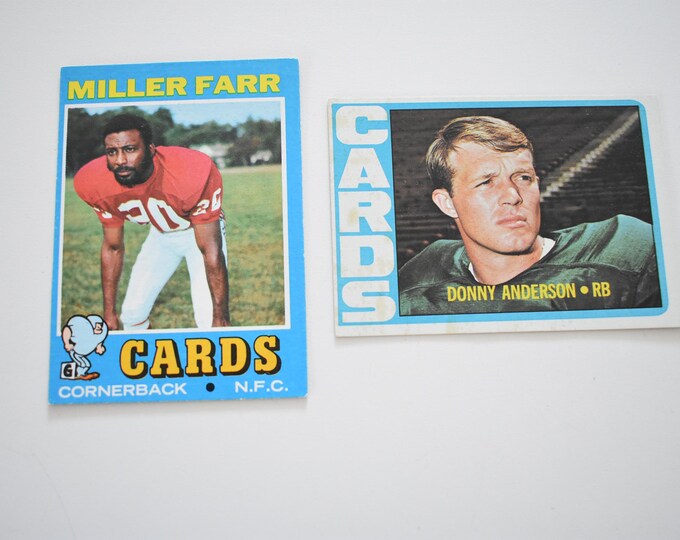 Vintage 1970's Lot of 2 Misc Topps St. Louis Cardinals Chargers Football Trading Cards, See pictures for Players, National Football League