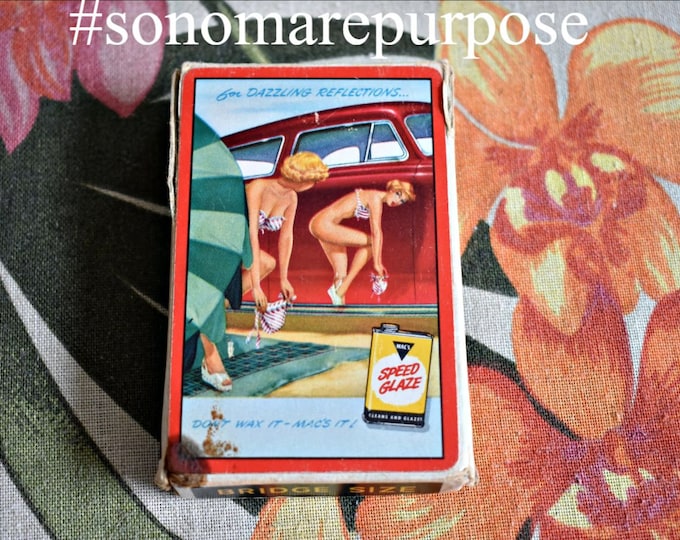 Vintage Mac's Super Gloss Co. Speed Glaze Bridge Size Playing Cards, 54 Cards, Poker Cards, Black Jack Cards, Automobile Collectible, Cards