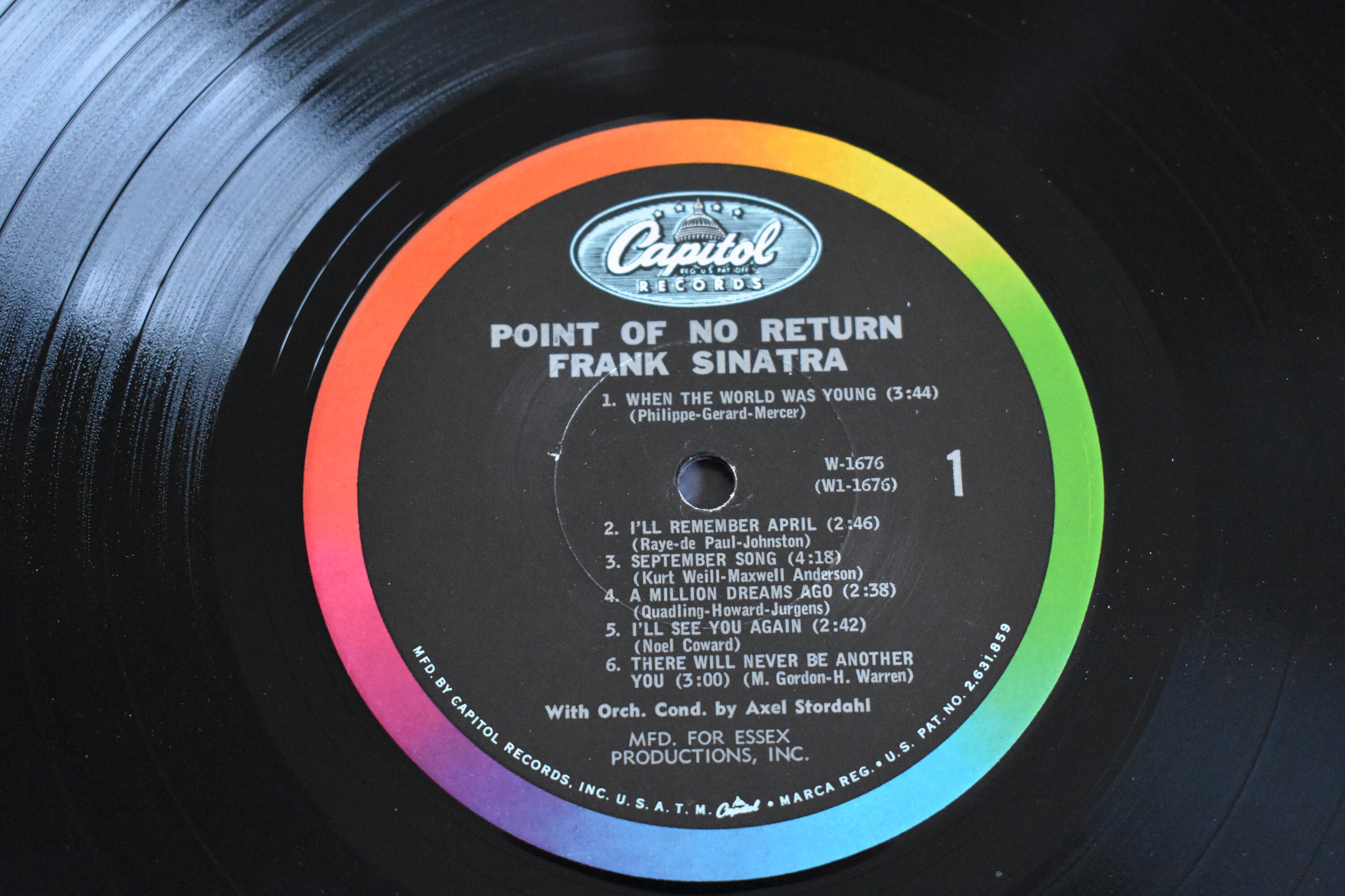 Frank Sinatra Point of No Return Vinyl 33 LP Pop Music Vintage Etsy