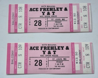 Lot of 2 Ace Frehley / Y&T UNUSED 1987 Concert Ticket Kiel Opera House ST Louis, MO, Rock n Roll, Unused Concert Ticket 1980's, Vintage Rock