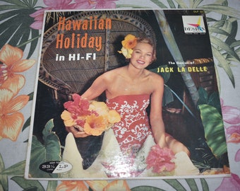 Vintage  Jack La Delle – Hawaiian Holiday In Hi-Fi, Vinyl Vintage Record, Vintage Hawaii, Hawaii, Pineapple, Original Record, Tiki Style