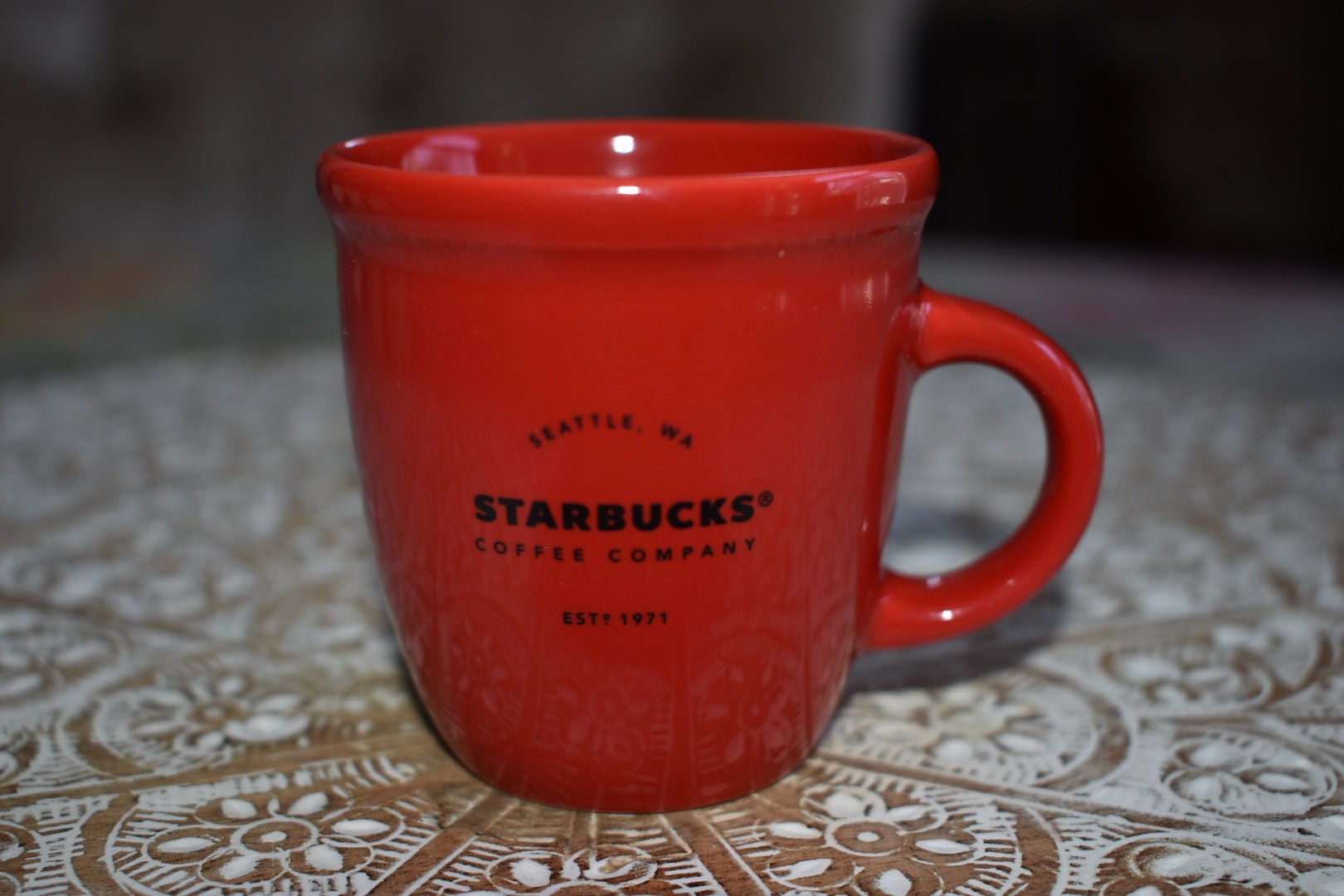 ESTD 1971 Starbucks Coffee Co Barista Abbey Large White Mug With