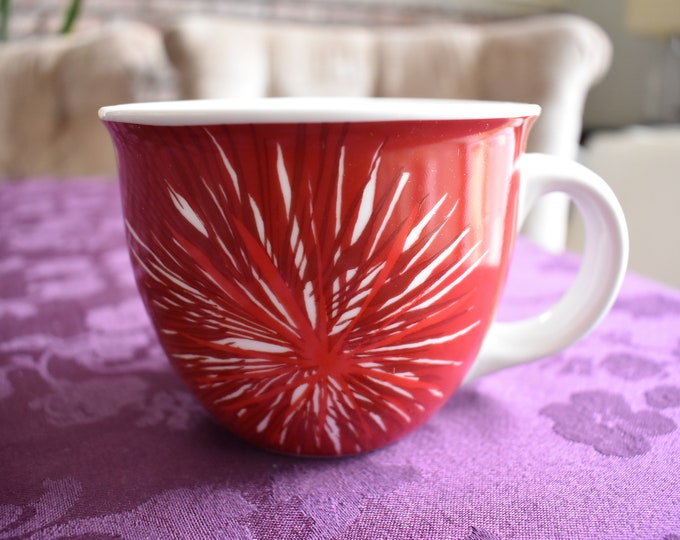 Starbucks Coffee Tea Holiday Cup Mug Red with White Burst/Flower 14 oz., Retired Starbucks Coffee Mug, Starbucks Label, Starbucks
