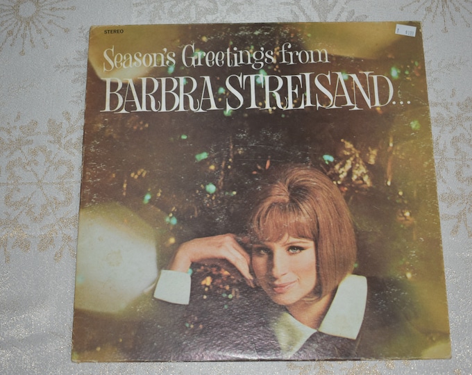 Vintage Season's Greetings From Barbra Streisand...And Friends Vinyl Record CSS 1075, Christmas Music, Holiday Music, Barbra Streisand Music