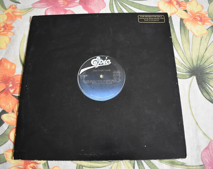 PROMO - Culture Club Do You Really Want To Hurt Me Single 1982 Epic 49-03393 VG+ Vintage Record, New Wave Single Record, New Wave Vinyl