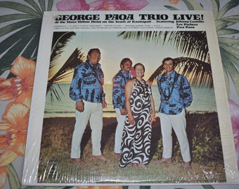 Vintage Original Hawaiian Vinyl Record Album  George Paoa Trio – Live!, RARE Vintage Record, Vintage Hawaii, Vinyl Record Tiki Style Album