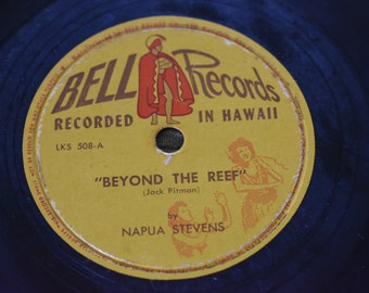Vintage Napua Stevens – Beyond The Reef / My Hawaiian Souvenirs RARE 1940's Vintage Record, Vintage Hawaii, Hawaiian