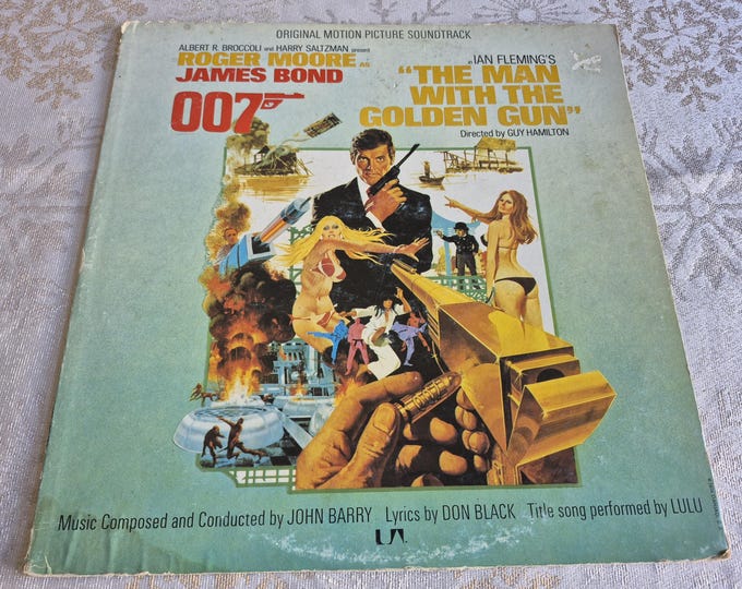 Vintage 1974 John Barry – The Man With The Golden Gun (Original Motion Picture Soundtrack), James Bond Movie, Roger Moore, James Bond 007