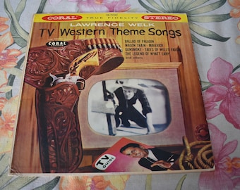 Lawrence Welk, TV Western theme Songs - LP Record Vintage Vinyl Record CRL 757267, Vintage Rare Album Record,Folk Rock Record,Country Record
