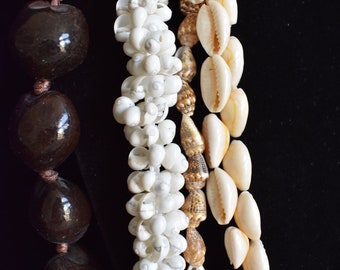 Misc Lot of Vintage Polynesian Sea Shell Necklaces, Vintage Handmade Necklace, Tiki Necklace,Shell Necklace,Vintage Sea Shells,Tiki Necklace