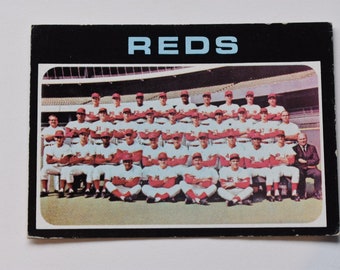 1971 Topps #357 Cincinnati Reds Baseball Team Trading Card - Johnny Bench / Pete Rose, Major League Baseball, Sports Trading Card, Cards