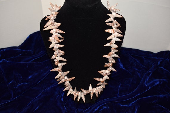 Vintage Polynesian White Brown Sea Shell Necklace… - image 6