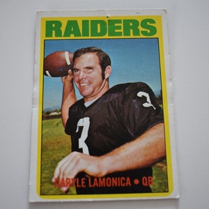 Oakland Raiders Football Daryle Lamonica QB 1972 Topps Football Card, National Football League, NFL, Football Sports Trading Card, Cards